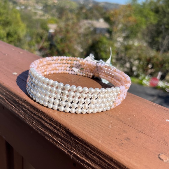 Multi-Strand Pearls choker freshwater mother Pearls natural stone - Picture 2 of 8